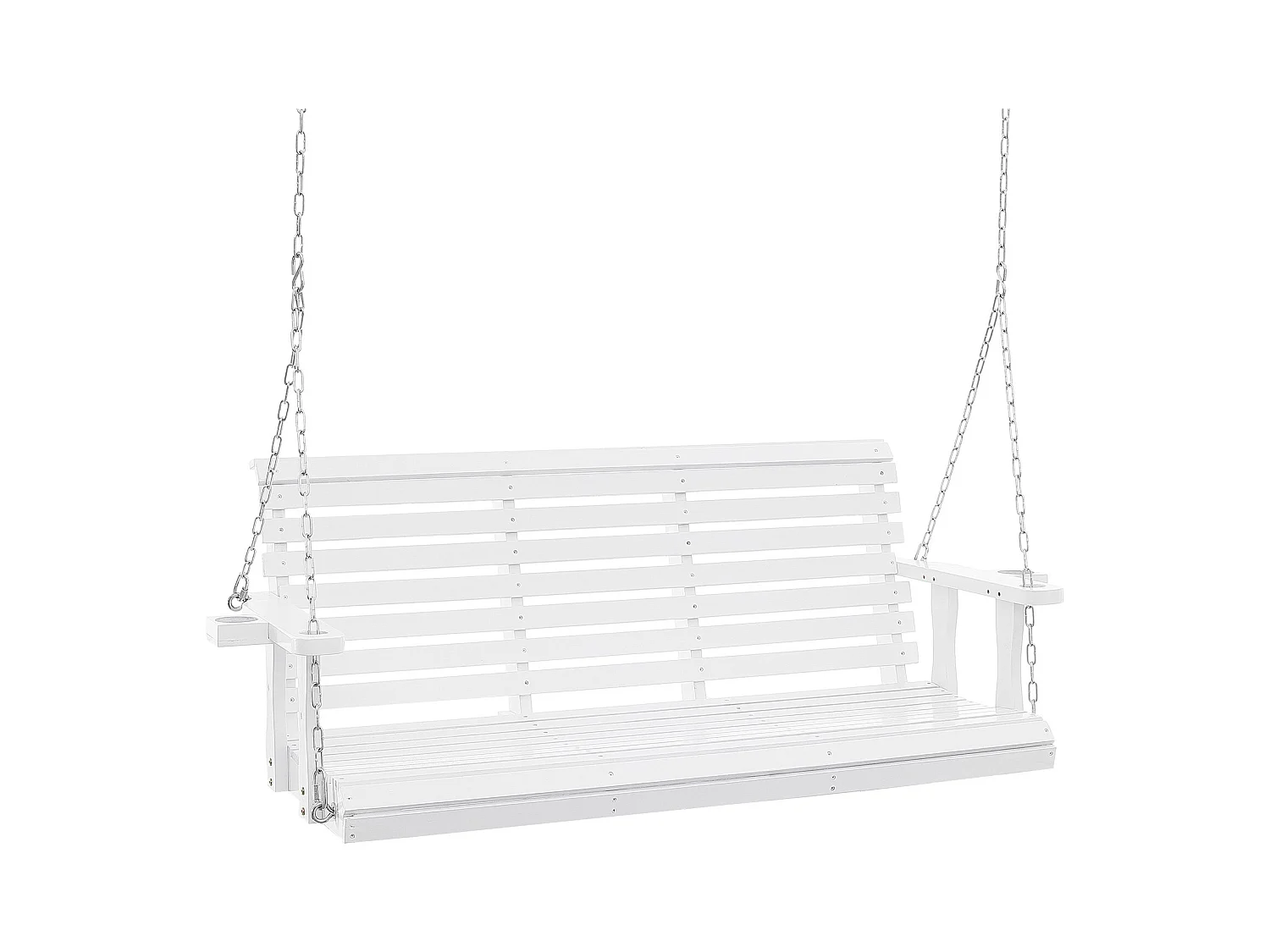 Veranda Schommel SucceBuy, 165 cm Hout, Hangstoel voor Tuin, Patio of Terras,Verbeterd Draagvermogen 400 kg, Wit