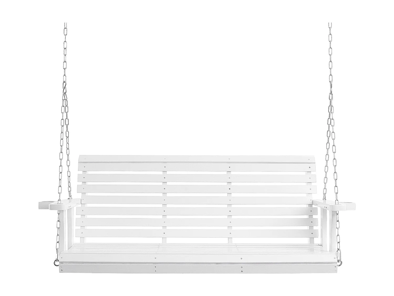 Balançoire de Porche SucceBuy, en Bois de 165 cm, Chaise Suspendue pour Jardin, Patio ou Terrasse, Blanc