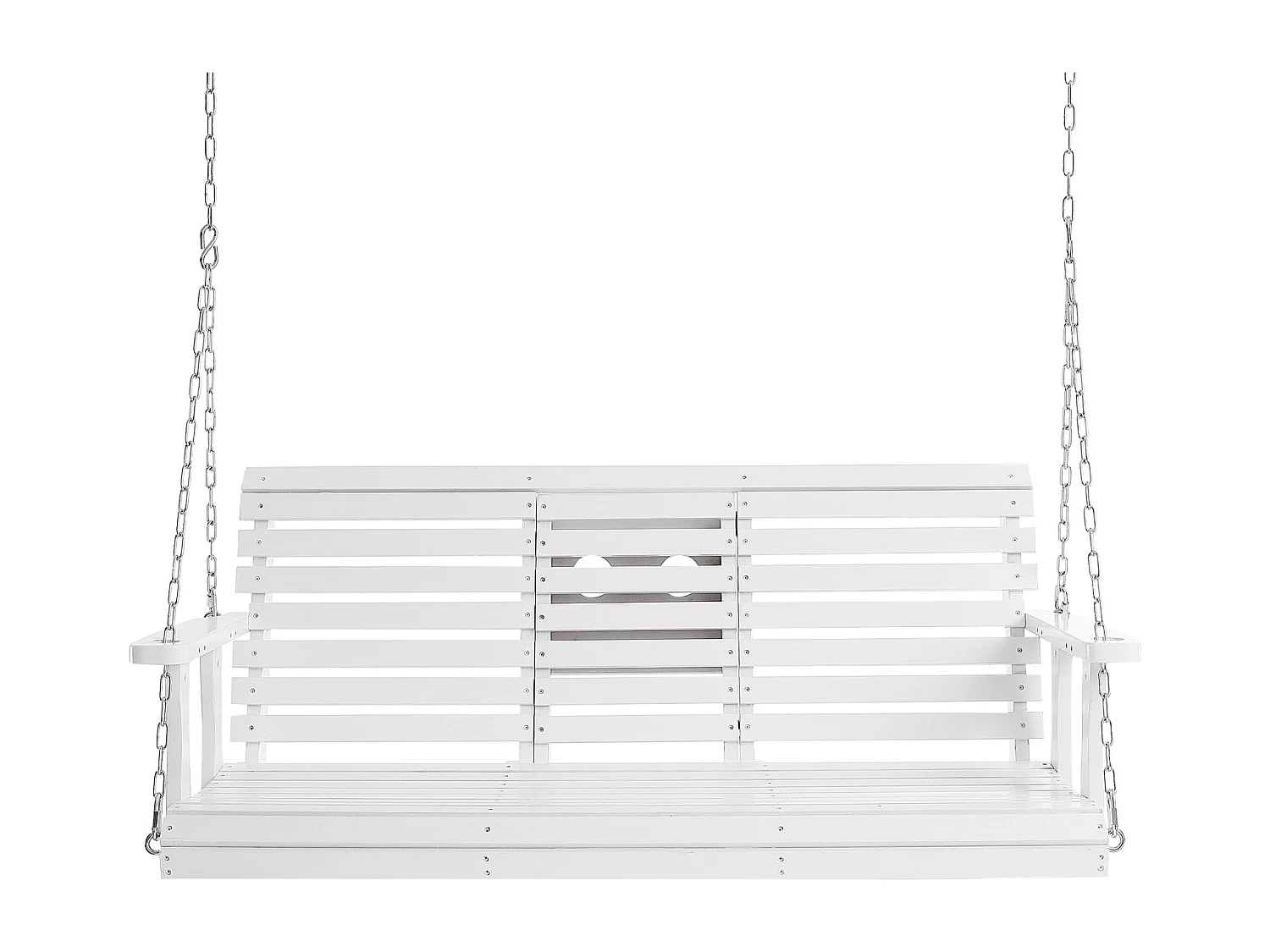Balançoire de Porche SucceBuy, en Bois de 152,4 cm, Chaise Suspendue pour Jardin, Patio ou Terrasse, Blanc