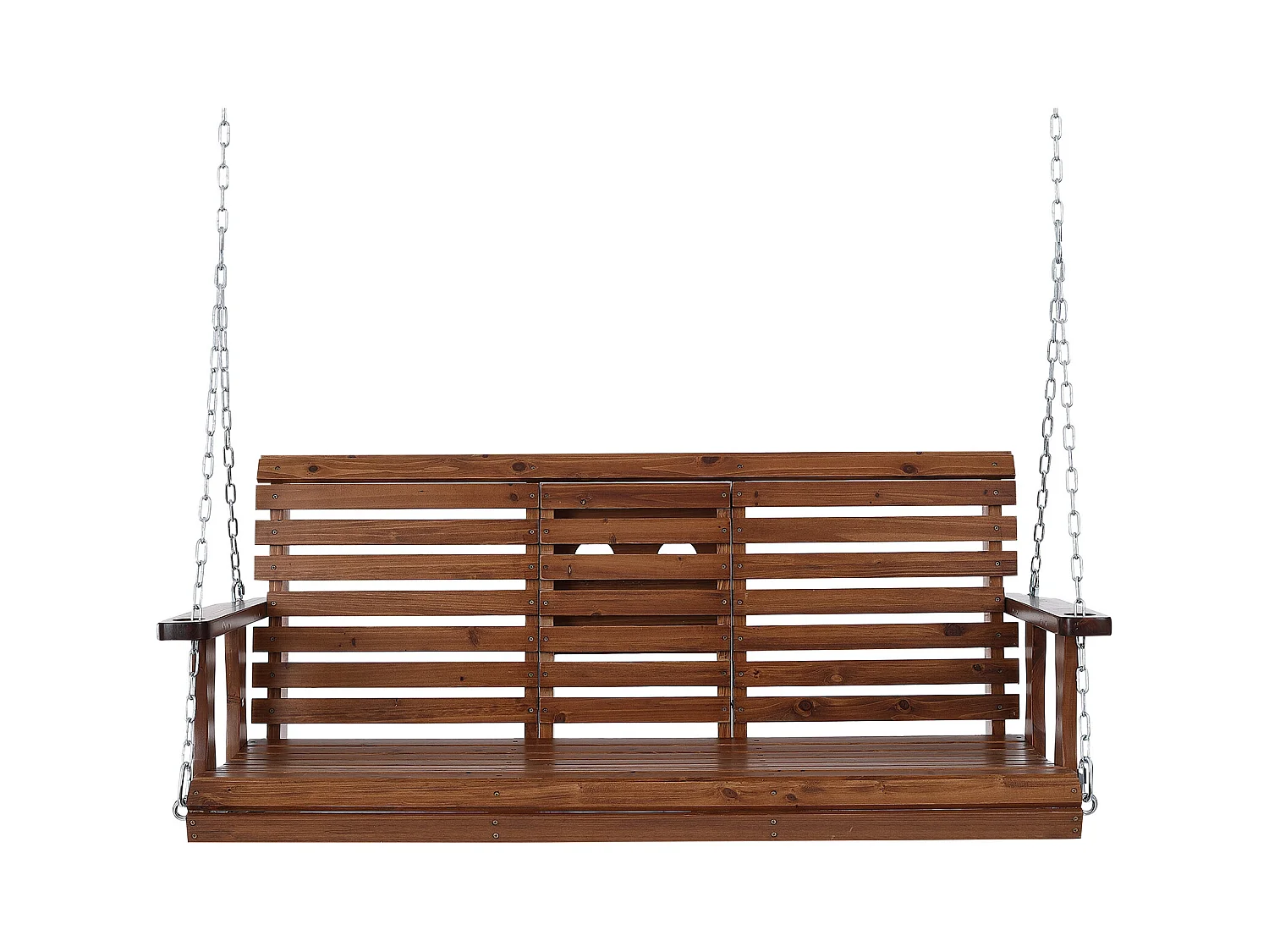 Balançoire de Porche SucceBuy, en Bois de 152,4 cm, Chaise Suspendue pour Jardin, Patio ou Terrasse, Marron
