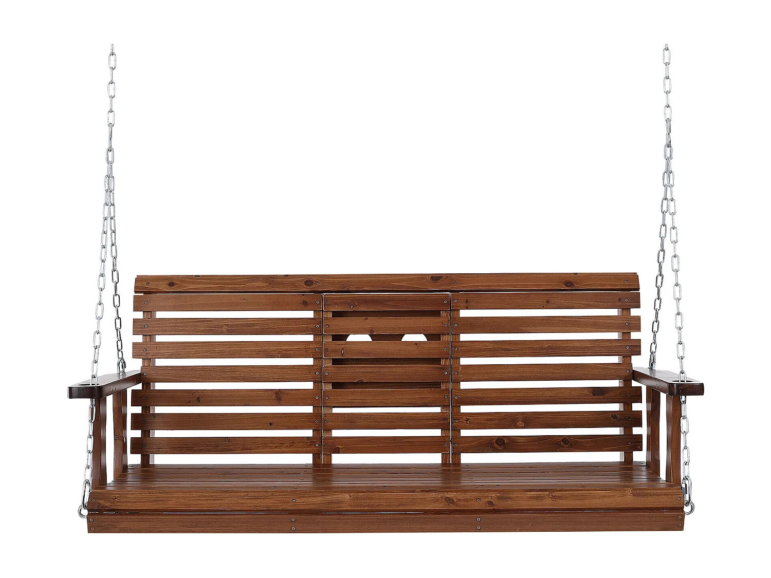 Balançoire de Porche SucceBuy, en Bois de 152,4 cm, Chaise Suspendue pour Jardin, Patio ou Terrasse, Marron