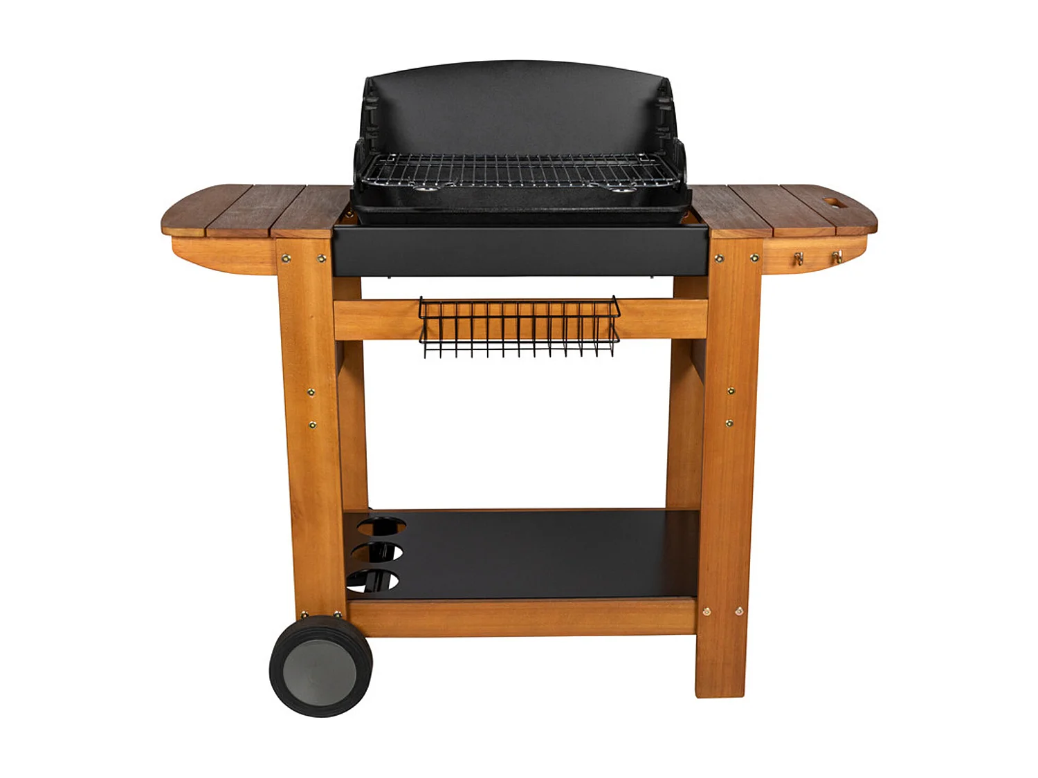 Barbecue au charbon + chariot bois, SENLIS - SOMAGIC