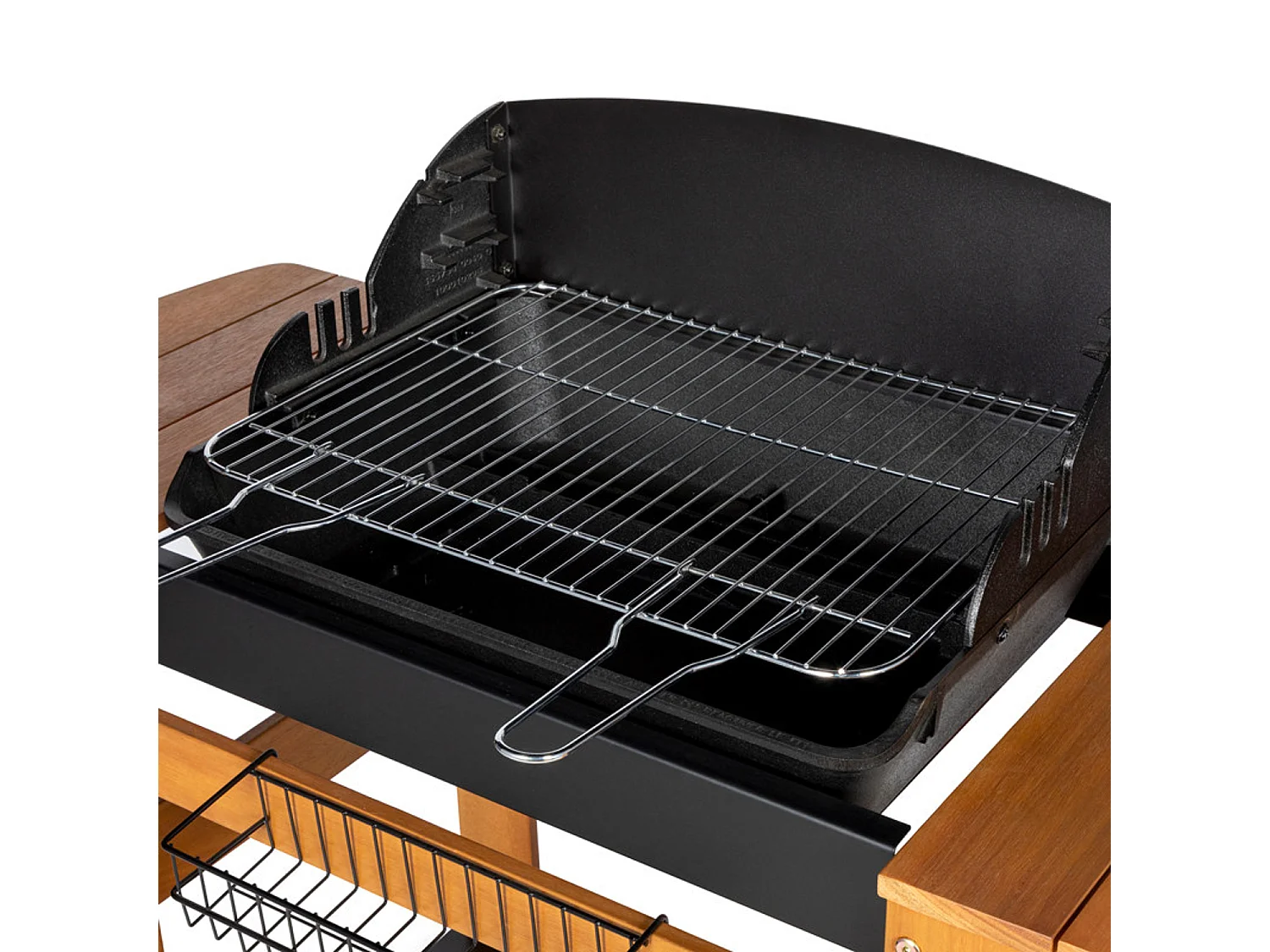 Barbecue au charbon + chariot bois, SENLIS - SOMAGIC