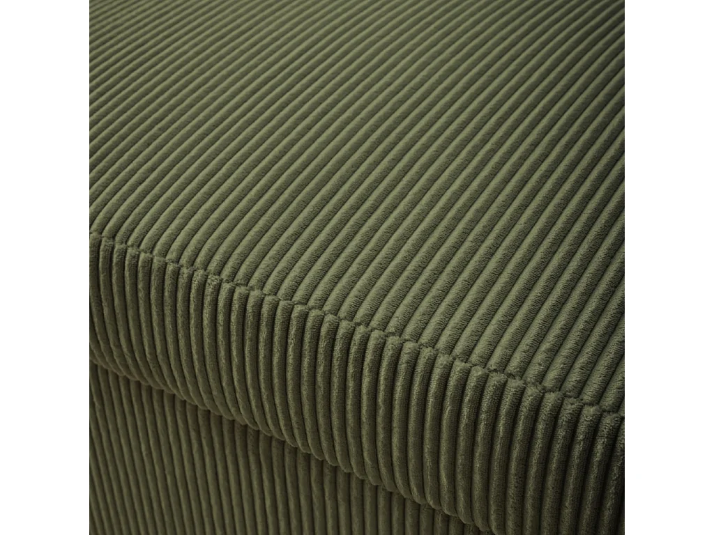 Sofá cama redondeado de pana fina, 2 plazas verde kaki