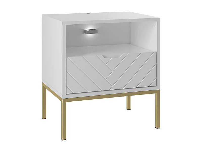 Mesa de cabeceira 1 gaveta Daria branco 77cm