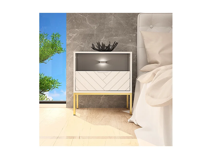 Chevet 1 tiroir Daria Blanc