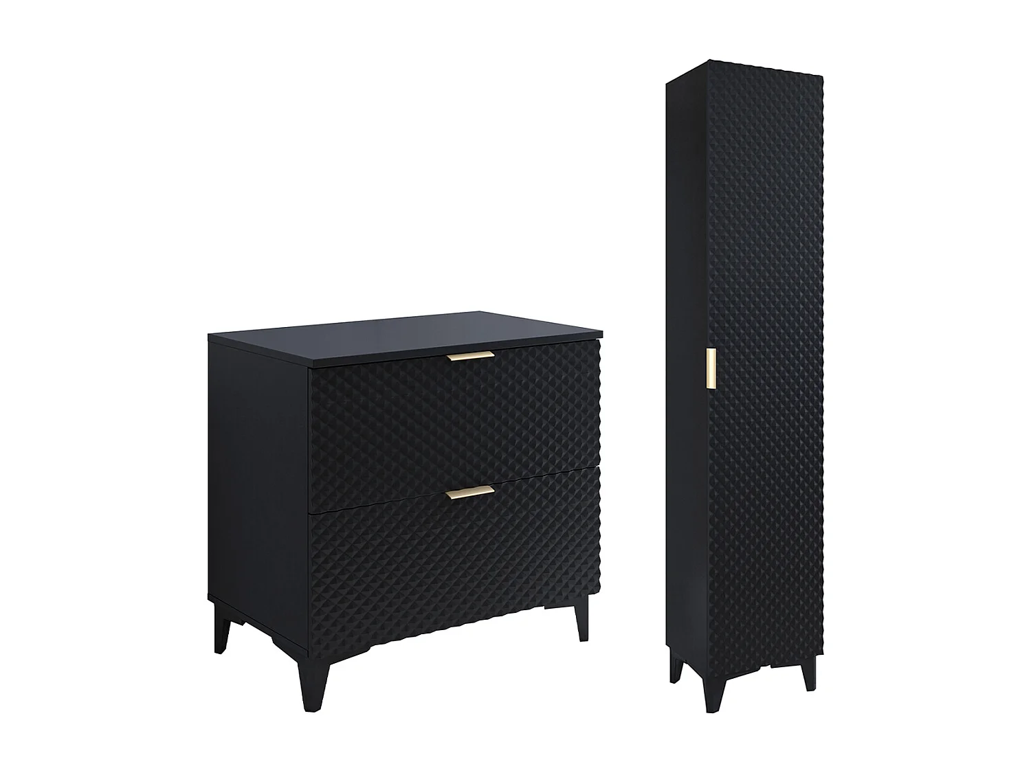 80 cm badmeubel en zuilenset Cléa Zwart