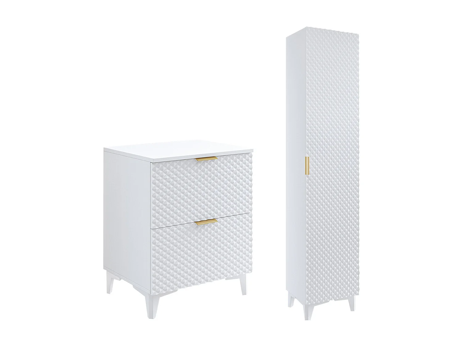 60 cm badmeubel en zuilenset Cléa Wit