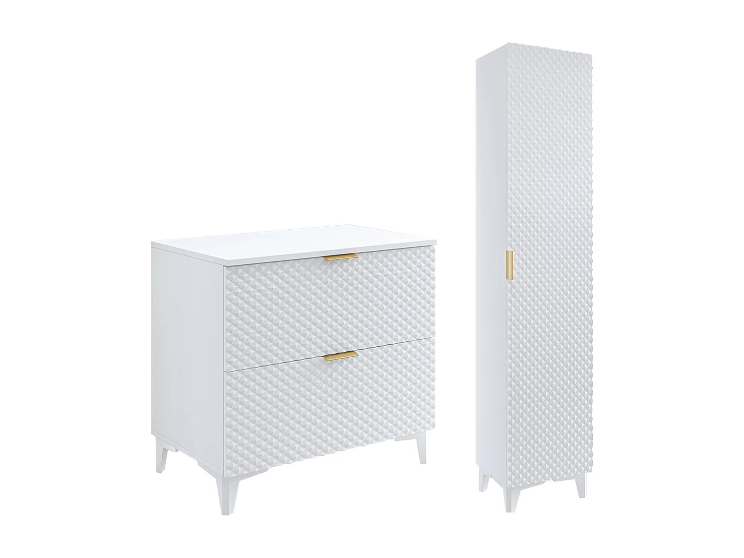 80 cm badmeubel en zuilenset Cléa Wit