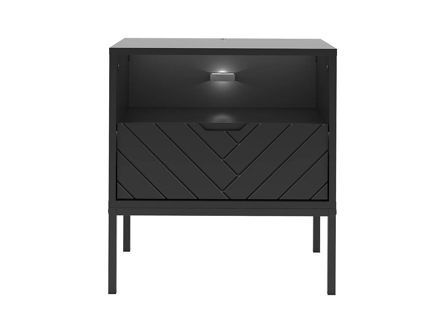 Chevet 1 tiroir Daria Noir
