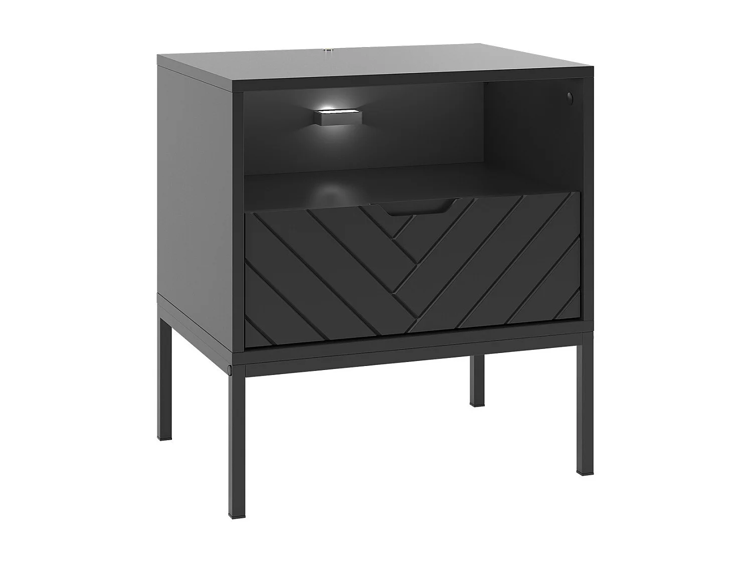 Chevet 1 tiroir Daria Noir