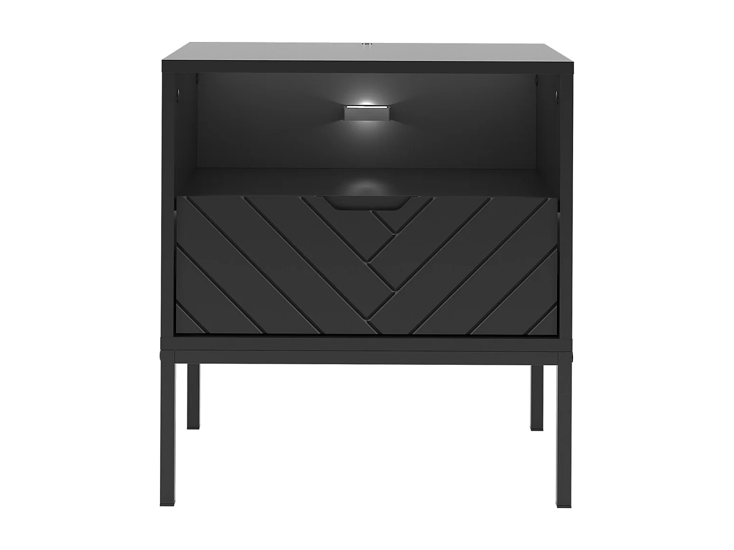 Chevet 1 tiroir Daria Noir