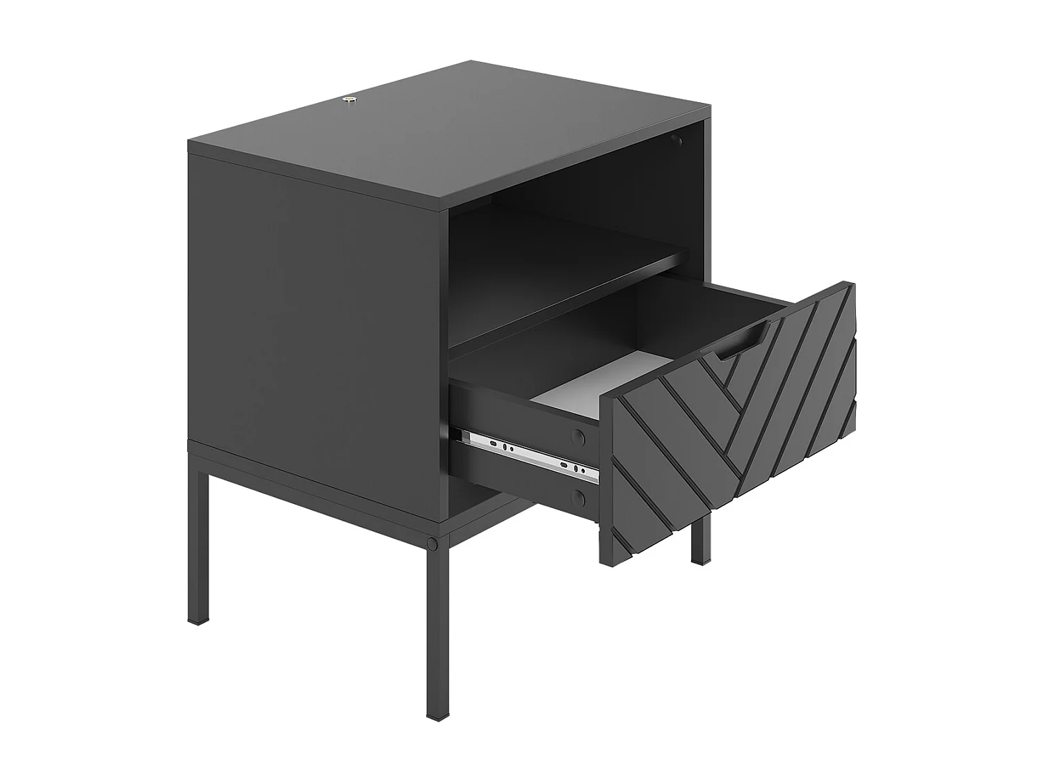 Chevet 1 tiroir Daria Noir