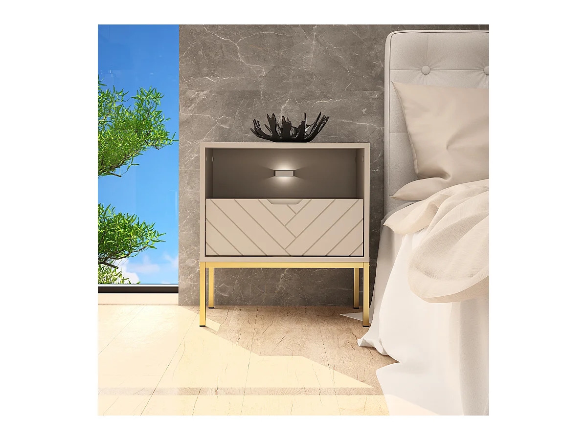 Chevet 1 tiroir Daria Cachemire