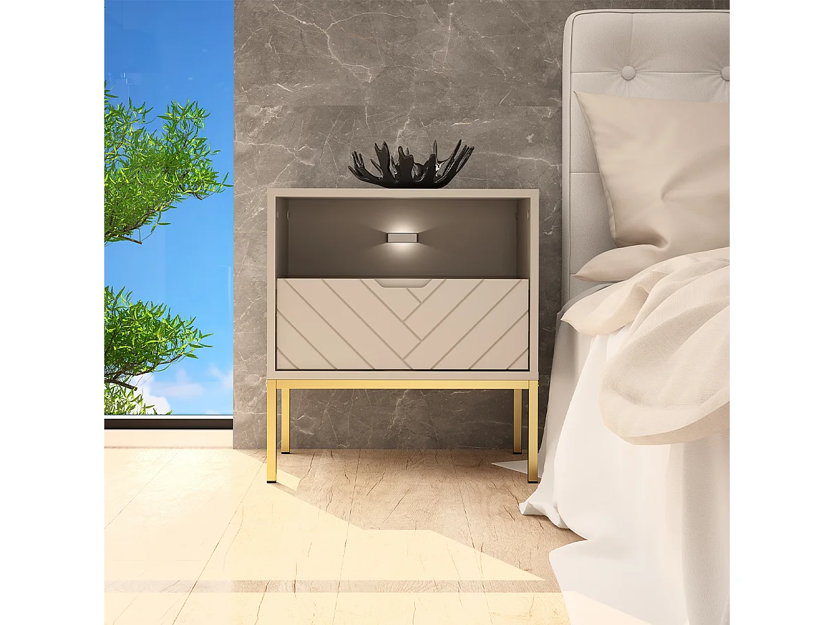 Chevet 1 tiroir Daria Cachemire