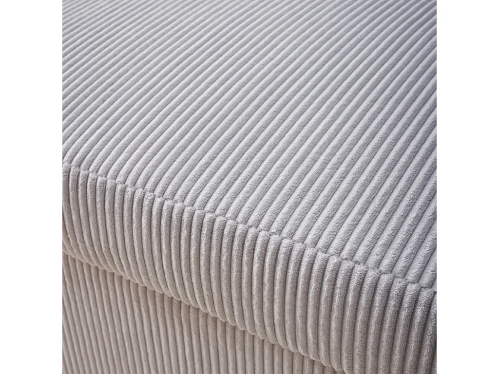 Sofá cama redondeado de pana fina, 2 plazas blanco