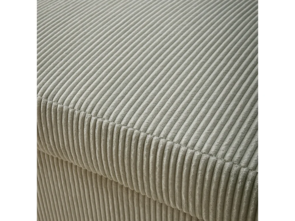 Sofá cama redondeado de pana fina, 2 plazas gris claro