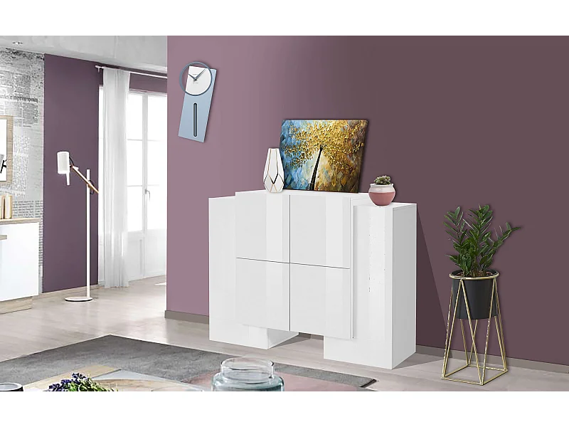 Buffet de salon cuisine 6 portes design moderne 130cm Pillon Vaux