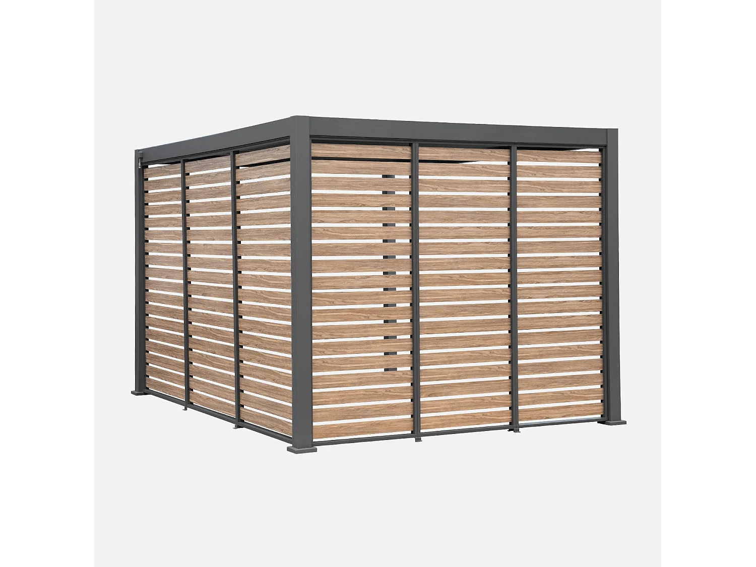 Persiana de aluminio efecto madera de 1.3m  antracita