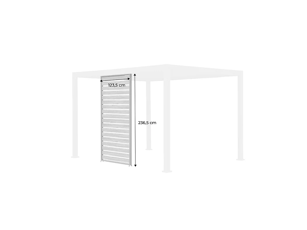 Persiana 1.3m in alluminio effetto legno per pergola triomphe 3x4m,
