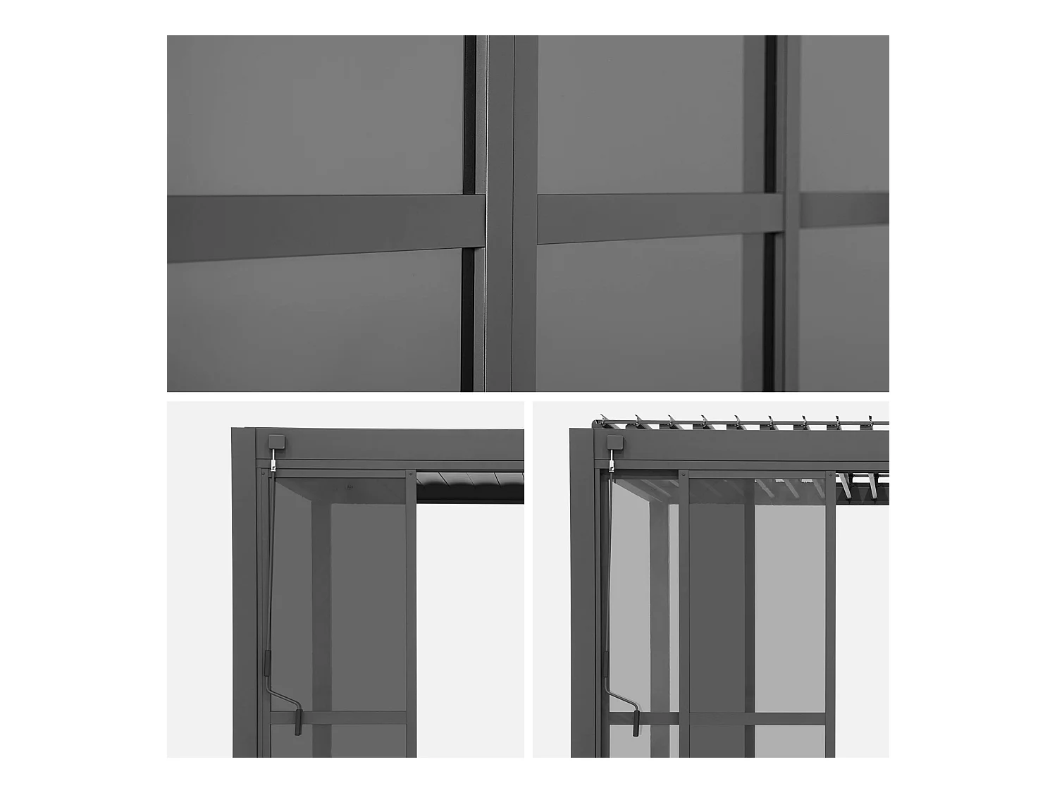 Puerta corredera para pérgola triomphe de 3m  antracita