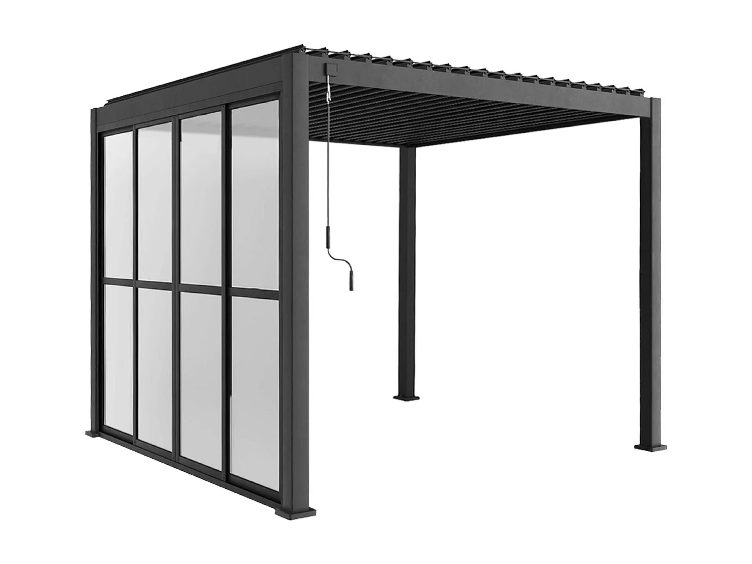 Puerta corredera para pérgola de 3m  antracita