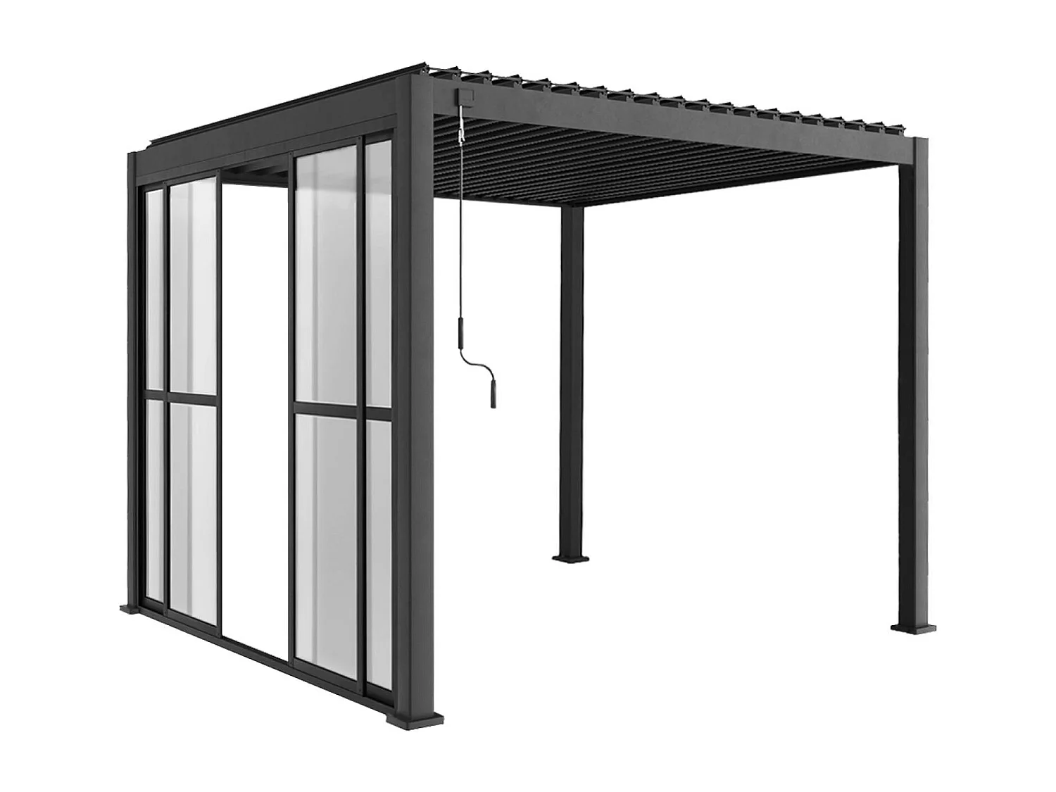 Puerta corredera para pérgola de 3m  antracita