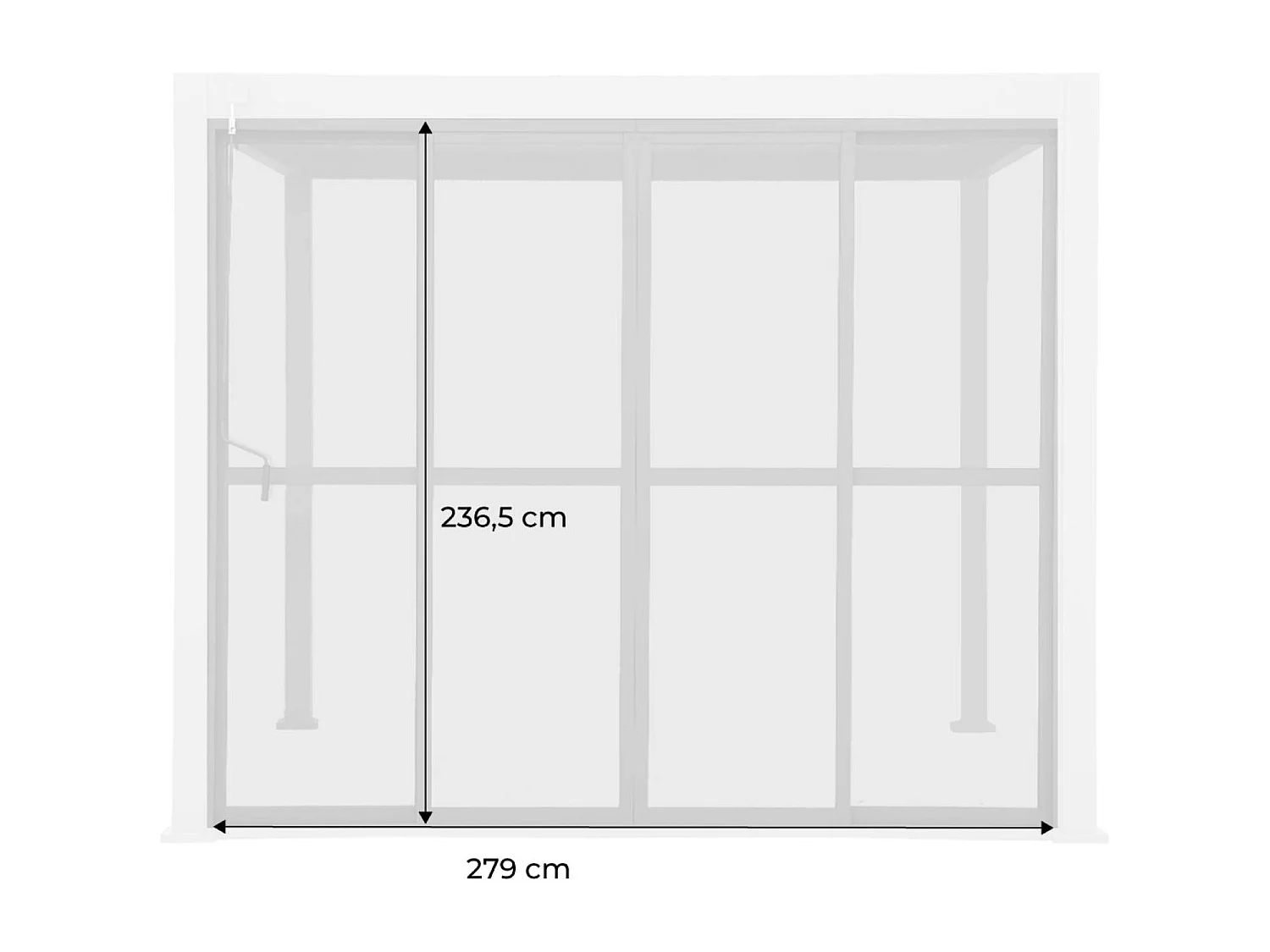 Puerta corredera para pérgola de 3m  antracita