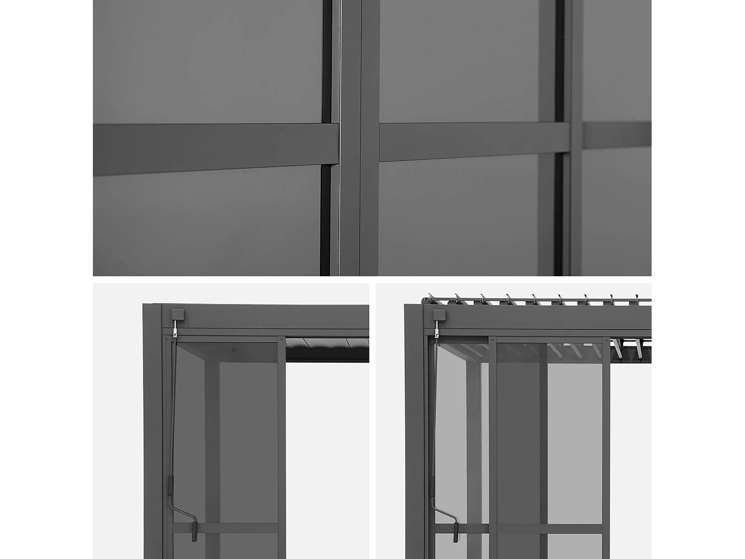 Puerta corredera para pérgola de 3m  antracita
