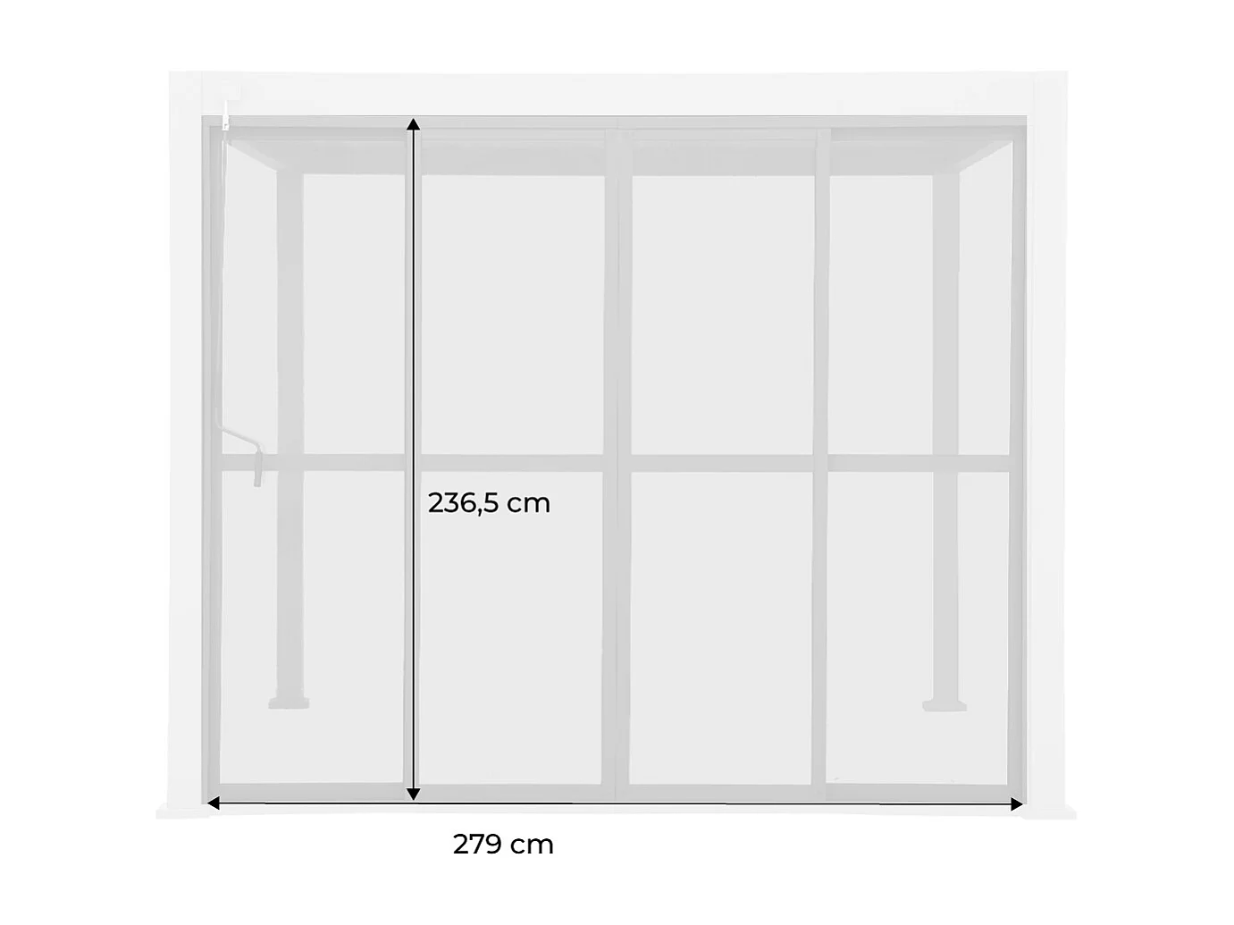 Puerta corredera para pérgola de 3m  antracita
