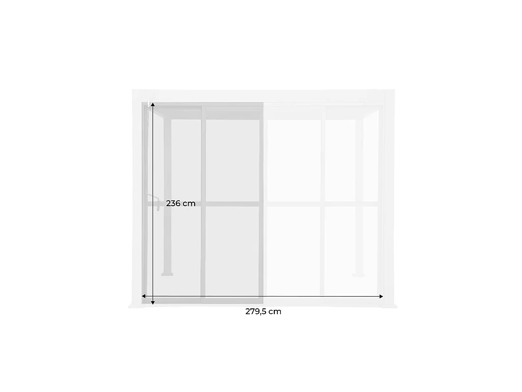 Puerta corredera para pérgola de 3m  antracita