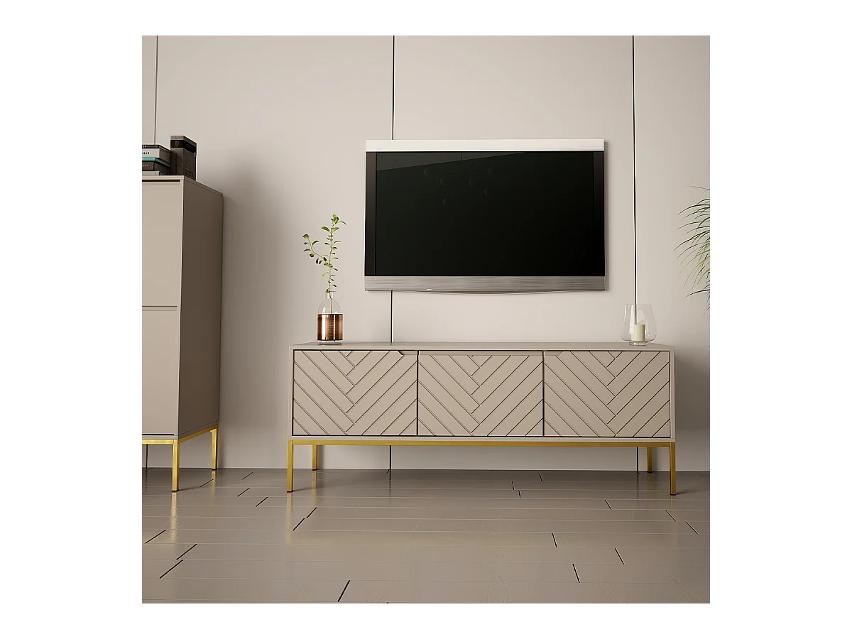 Meuble TV 3 portes 151 cm Daria Cachemire