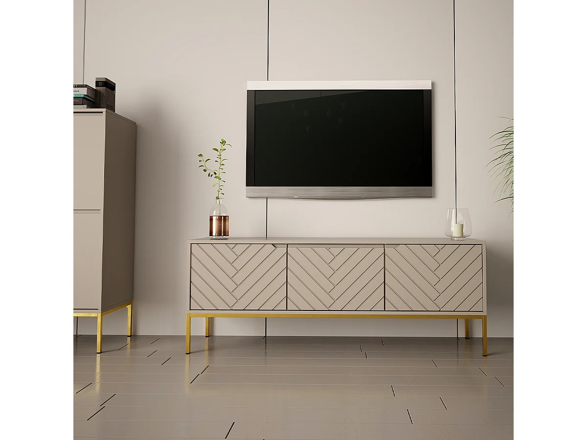 Meuble TV 3 portes 151 cm Daria Cachemire