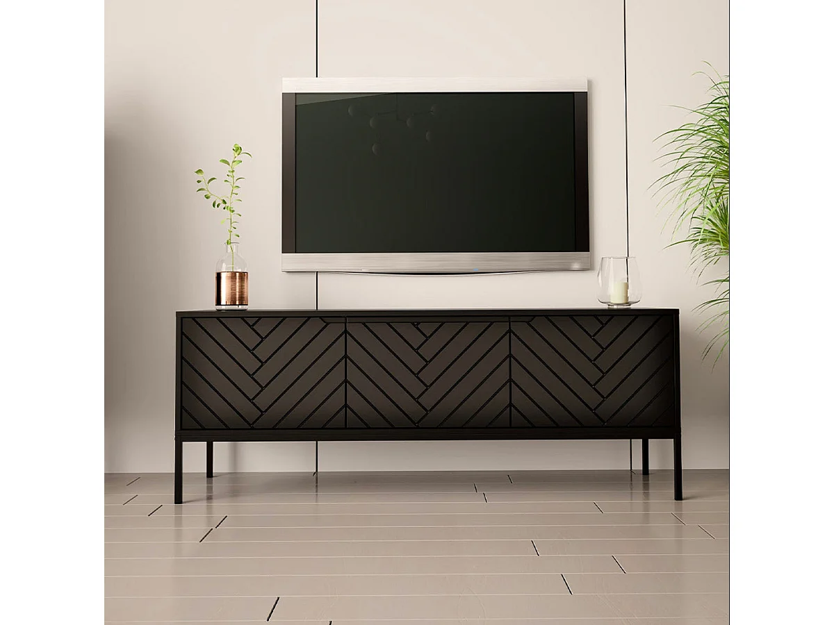 Daria Zwart 3-deurs TV-meubel 151 cm