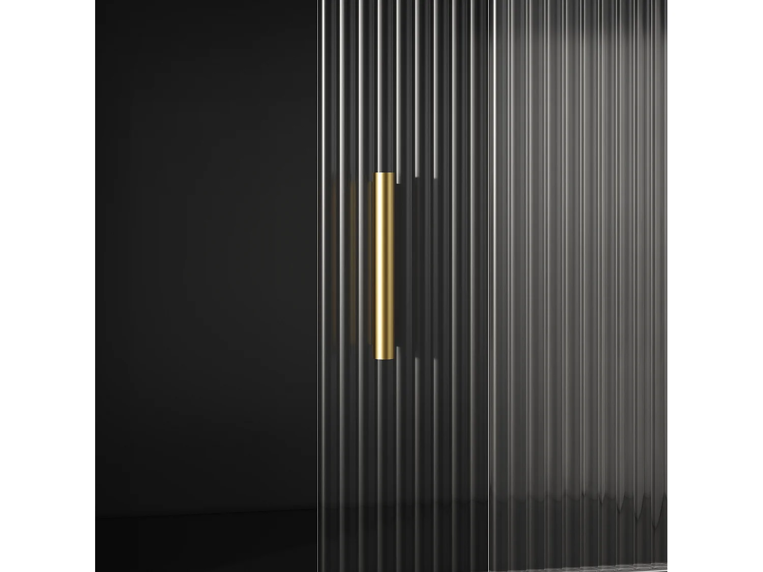 Credenza da cucina 120×35×167 cm - con illuminazione LED - 1 cassetto e 5 ante - ripiani regolabili - nero