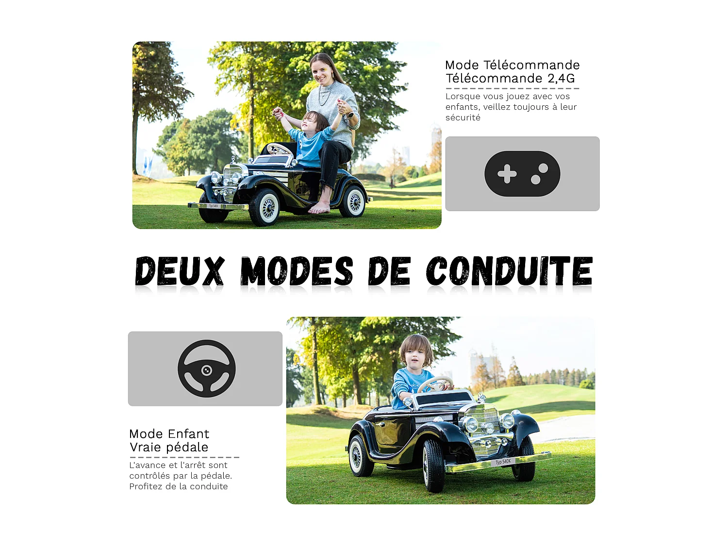 Kinderspeelgoedauto zwart