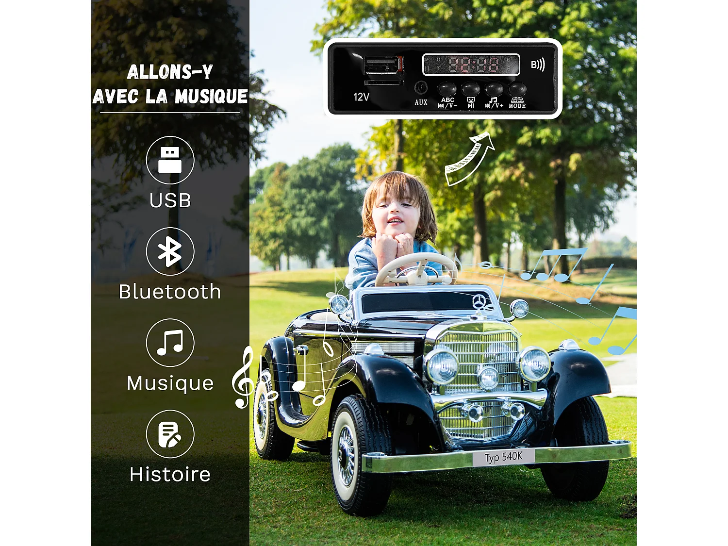 Kinderspeelgoedauto zwart