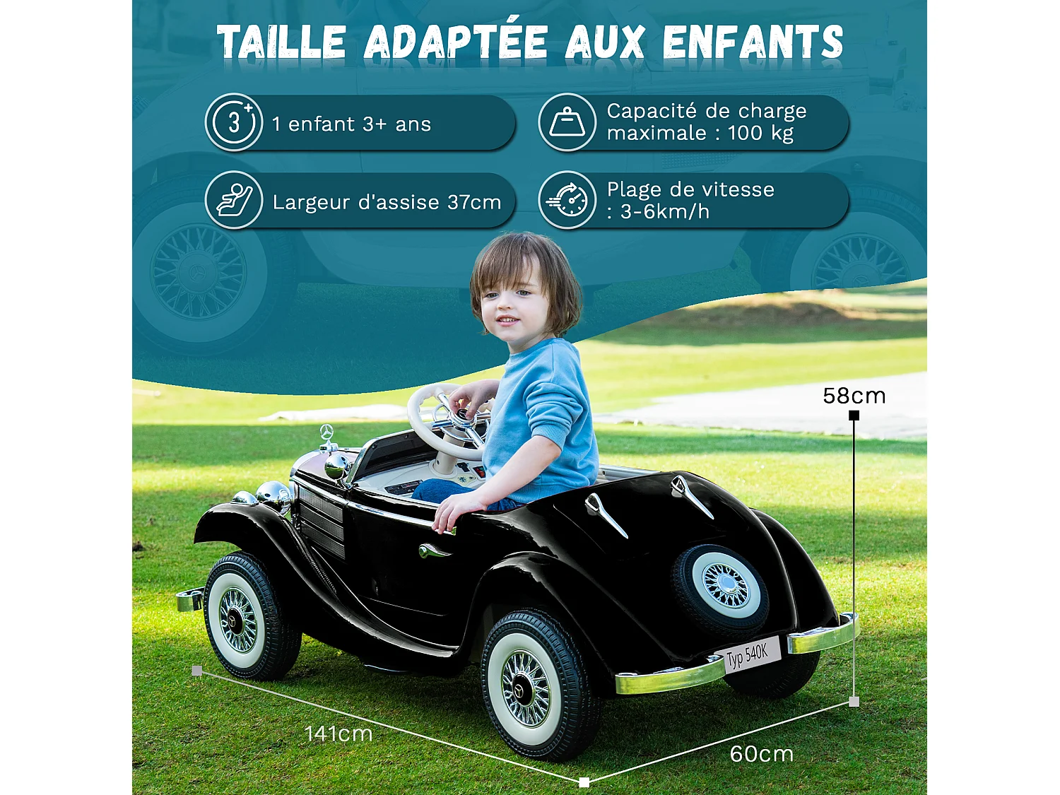 Kinderspeelgoedauto zwart