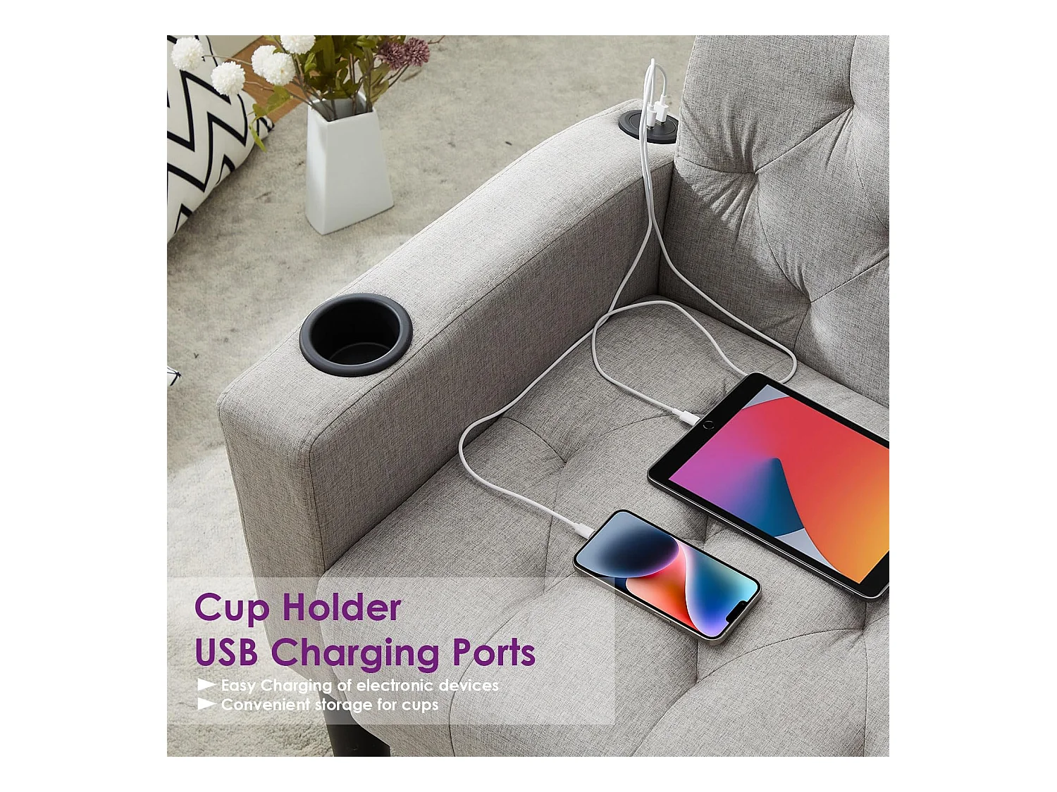 Canapé 2 Places Style moderne Petit Canapé-lit Confort Canapé Droit en Bois Massif Canapé pour salon Gris clair