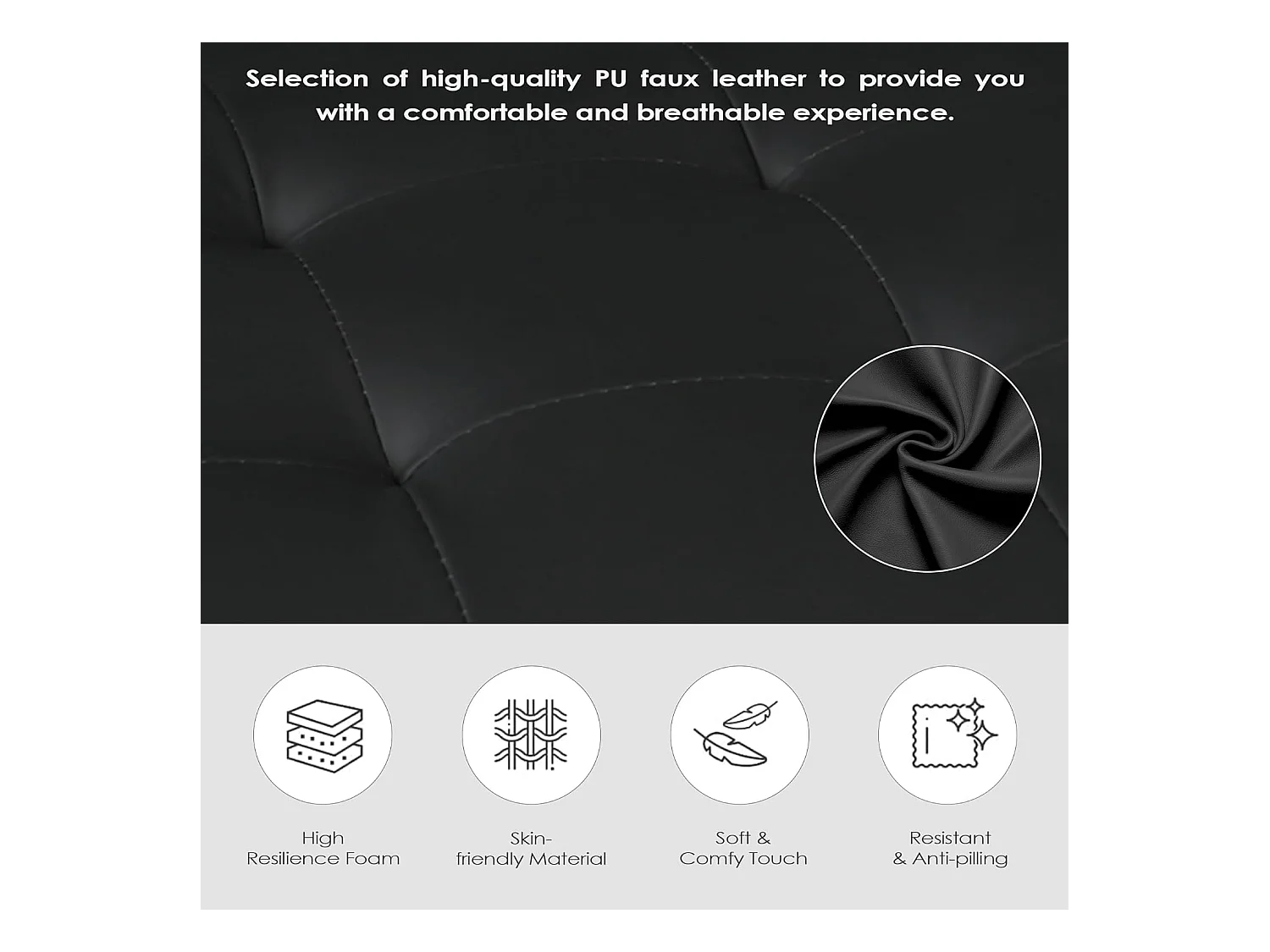 Fauteuil de Salon Style Mid-century Canapé 1 Place avec Coussins Confortable Fauteuil Relax pour Salon Cadre en Bois Fauteuil (Noir)