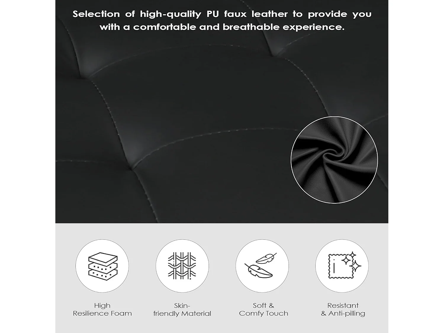 Fauteuil de Salon Style Mid-century Canapé 1 Place avec Coussins Confortable Fauteuil Relax pour Salon Cadre en Bois Fauteuil (Noir)