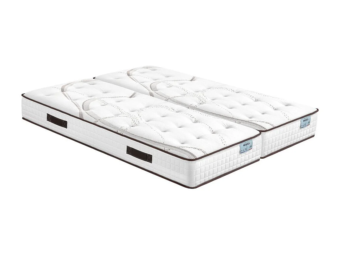 Matelas 2x70x190 Moorea - Mousse - Hauteur 25 cm - Soutien ferme et progressif