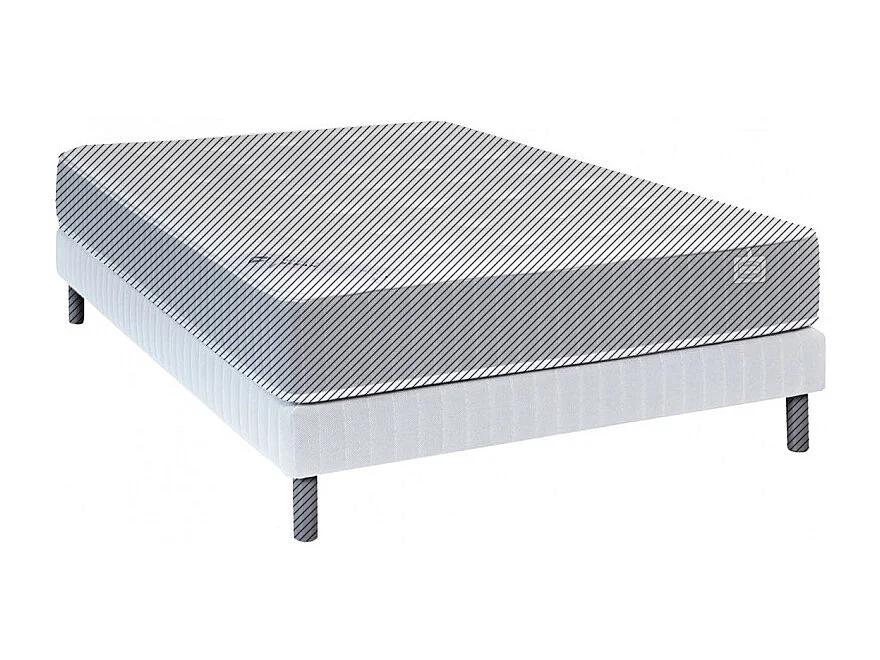 Sommier tapissier 140 x 200 cm gris matelassé - COXY 1907