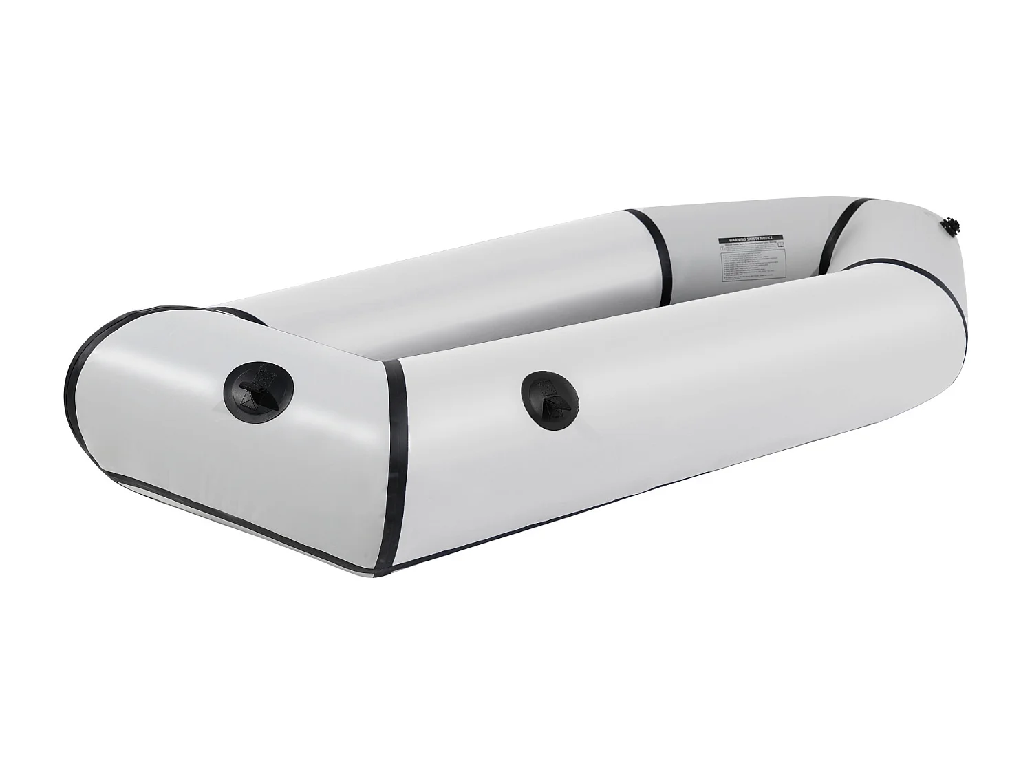 Packraft en TPU de 210 cm pour adultes, léger et compact. Idéal pour le rafting, la pêche et l'aventure. Aileron gris.