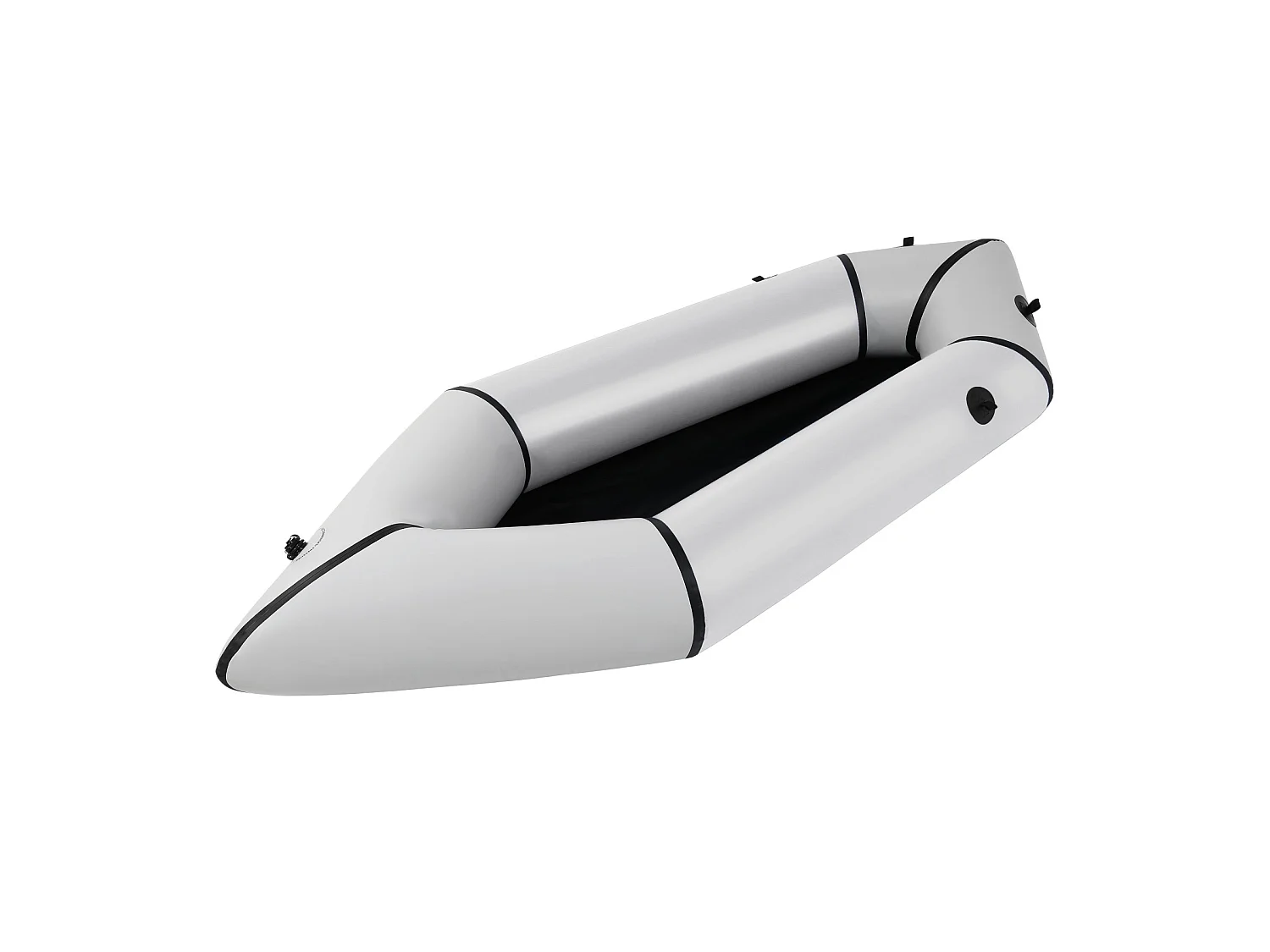 Packraft en TPU de 210 cm pour adultes, léger et compact. Idéal pour le rafting, la pêche et l'aventure. Aileron gris.