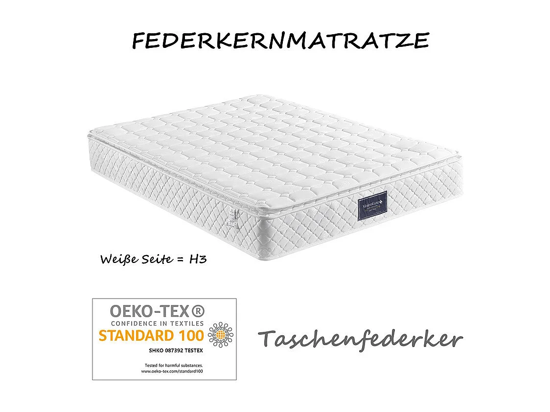 Lit double rembourré 160x200cm en lin beige, avec matelas, 4 tiroirs + USB et Type C, charge max 200 kg