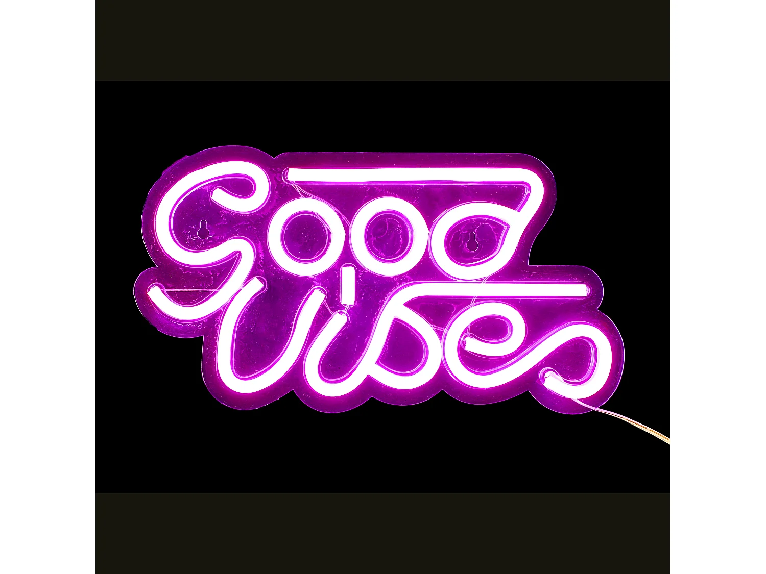 Lampe Tube Led Good Vibes Usb Rose