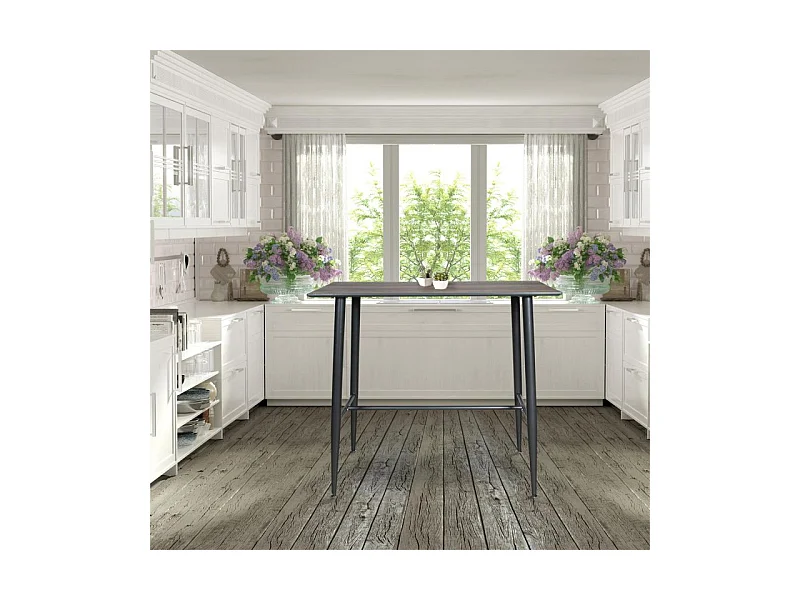 Table Mange Debout Imitation Bois 115x60x102cm