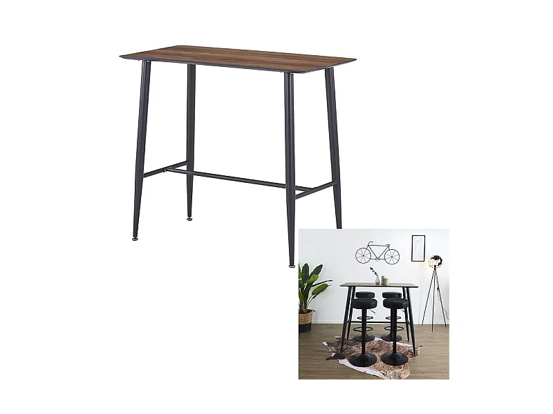 Table Mange Debout Imitation Bois 115x60x102cm
