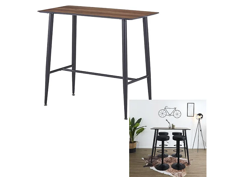 Table Mange Debout Imitation Bois 115x60x102cm
